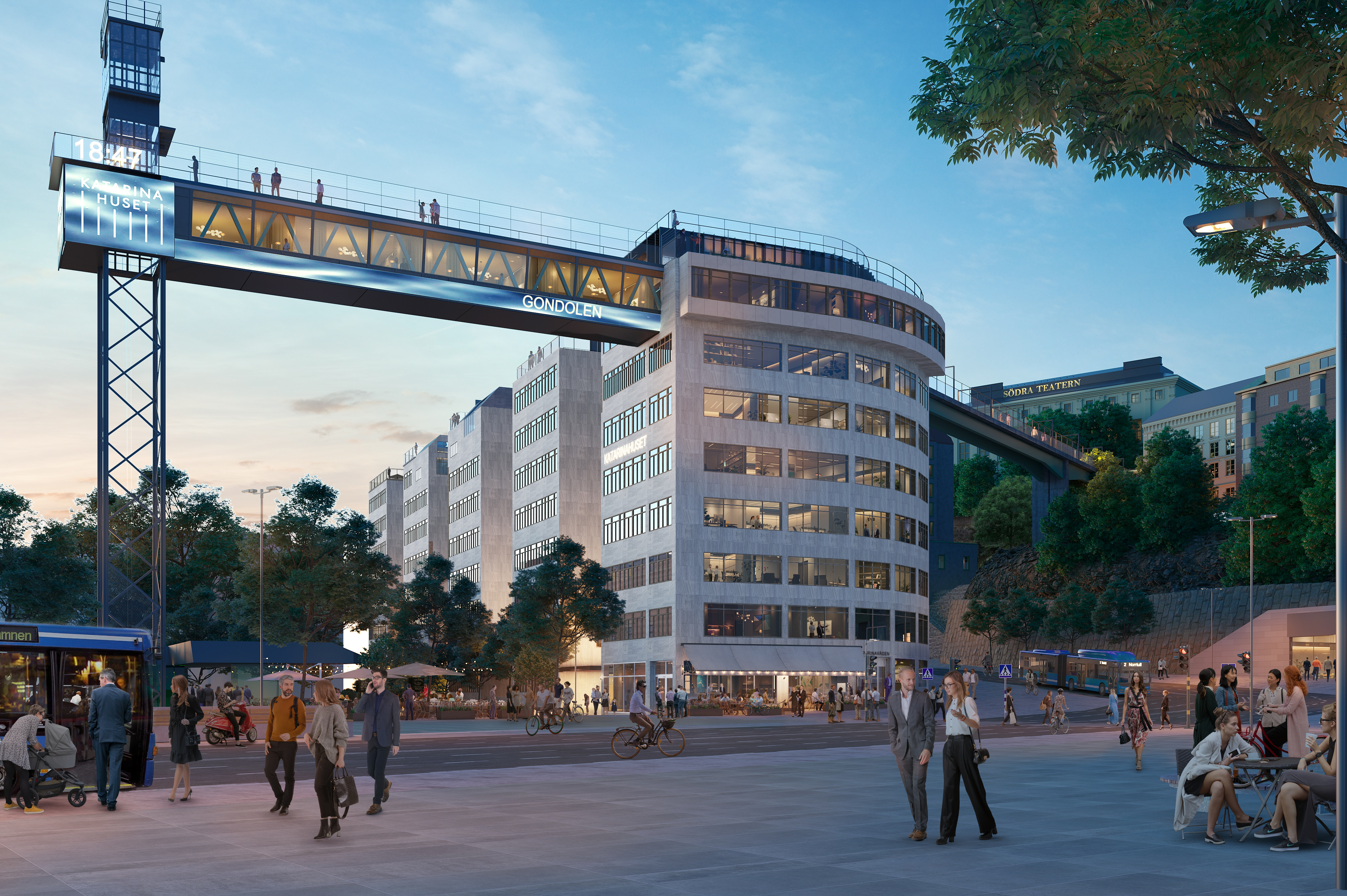 Visionsbild över Katarinahuset vid Slussen