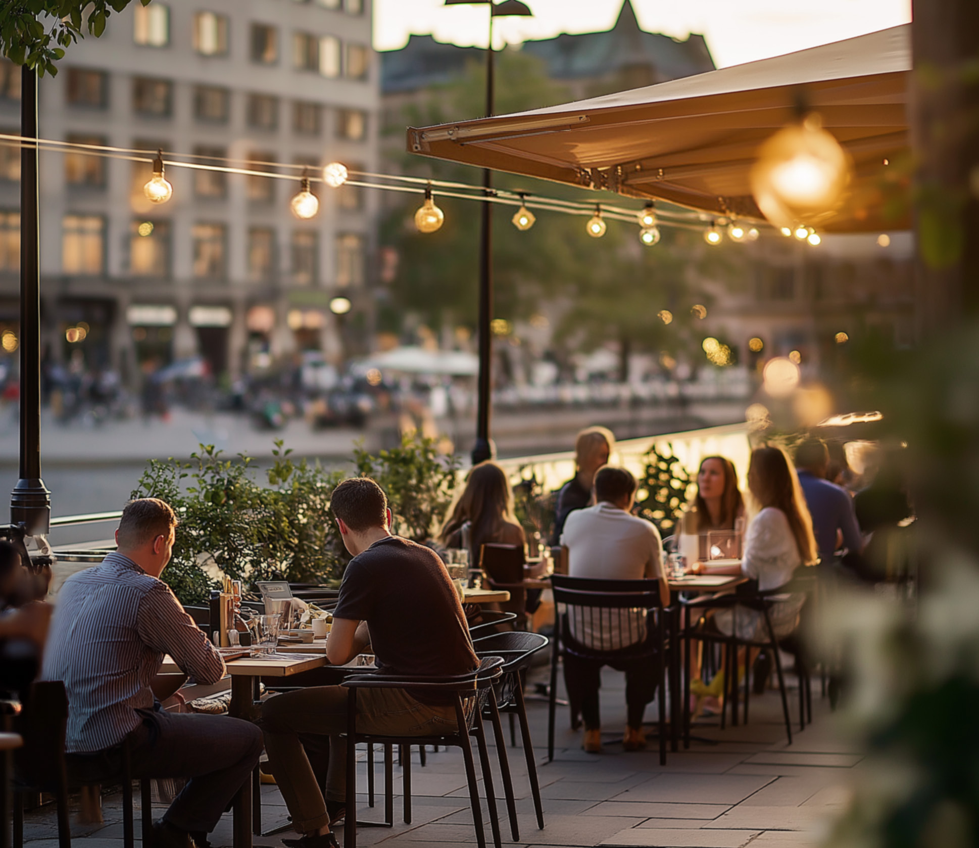 Urbant stadsliv med puls